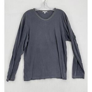 James Perse Mens Charcoal Gray Jersey Cotton Long Sleeve T Shirt Sz 3/L